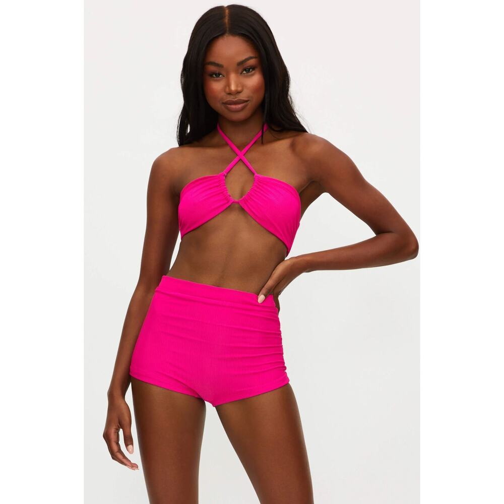 Beach Riot Abby Bikini Top in Bright Fuchsia Size L